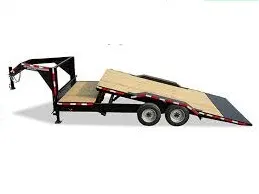 17+4ft Gooseneck Tilt-Black Steel Frame with Wood Deck