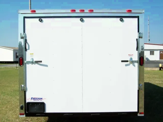 White 24ft TA Bumper Pull Car Hauler
