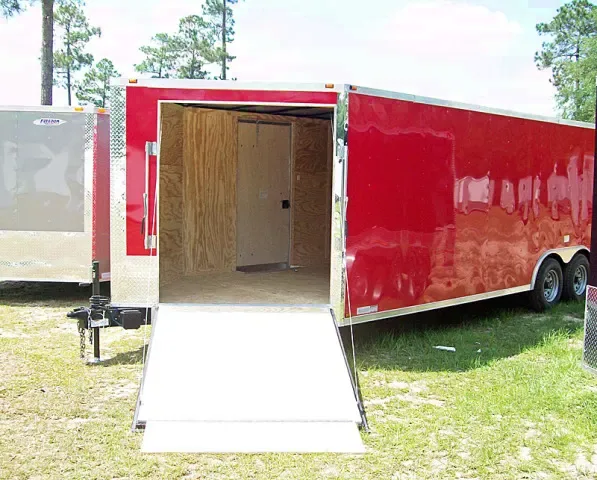 Car Hauler 24ft w/ramp in V-nose and rear - Red