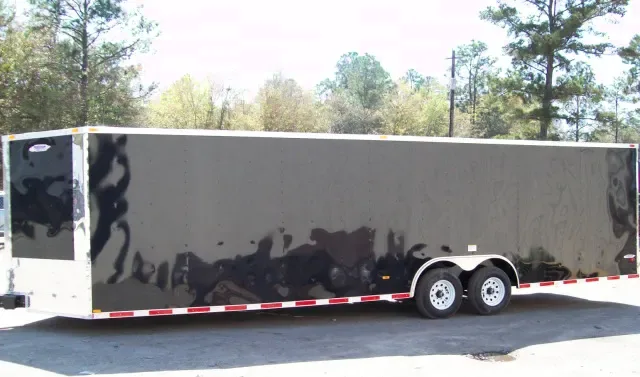28ft V-Nose,10,000 gvwr, black color w/4 floor mounted D-rings
