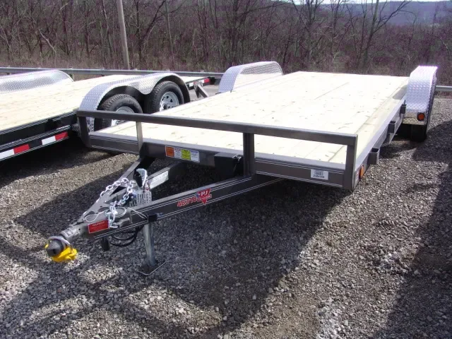 Carhauler 18FT  Gray with Wood Decking