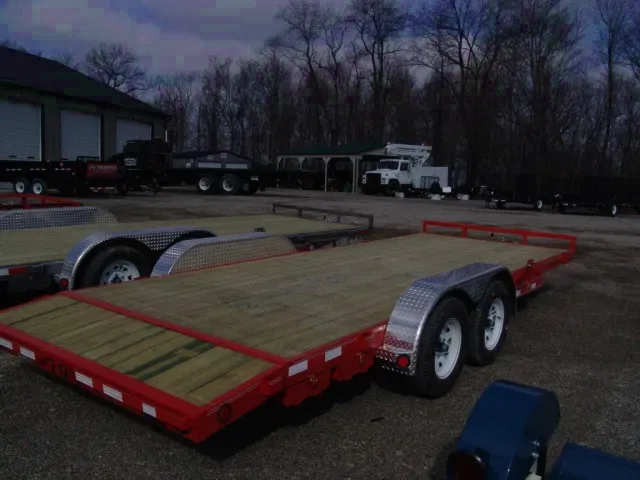 20FT Car Hauler Red Frame with PT Wood Deck
