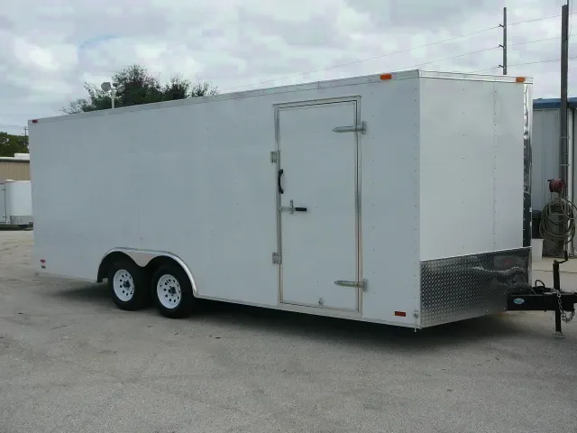 20ft Enclosed Car Hauler White 5200LB Axles