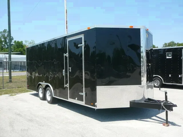 20FT Black Car Hauler with 4-5000# Recessed D Rings