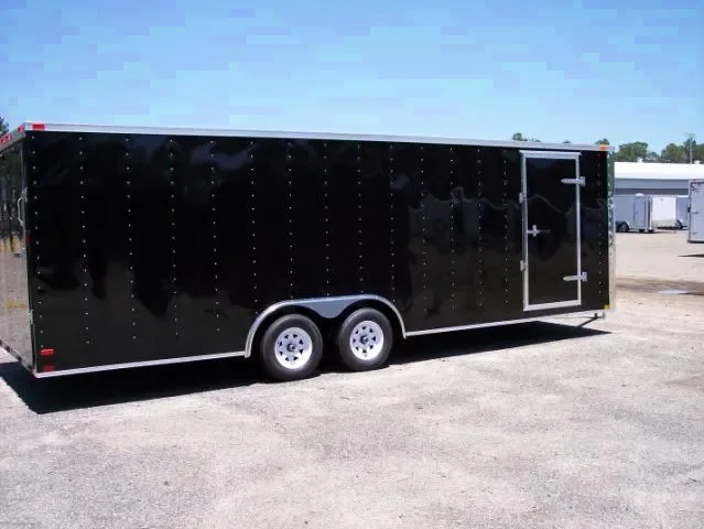 24ft BLACK FLAT FRONT Car / Racing Trailer-FINISHED INTERIOR