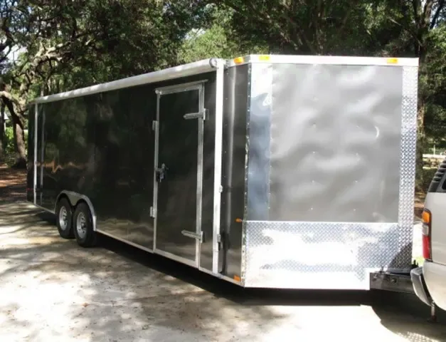 24FT CHARCOAL CAR HAULER W/AWNING