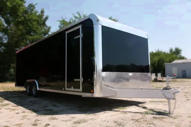 BLACK FLAT FRONT 20FT CAR HAULER