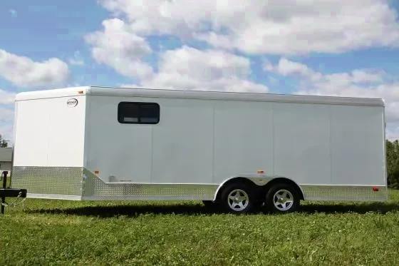 24ft WHITE CAR HAULER COMBO TRAILER