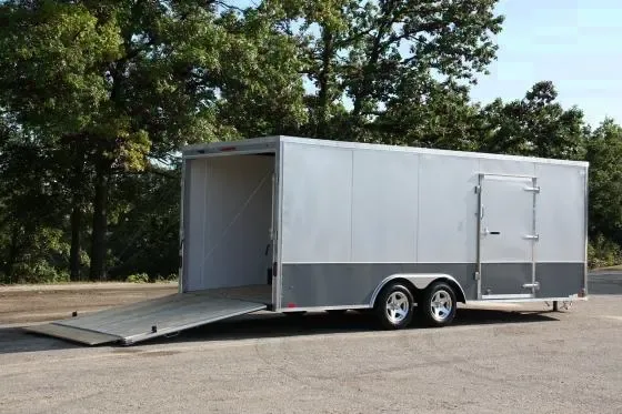 24FT WHITE AND GREY TWO TONE CAR HAULER