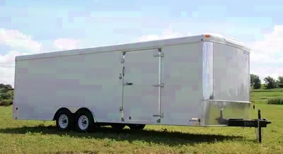 24FT FLAT FRONT CARHAULER TRAILER-WHITE