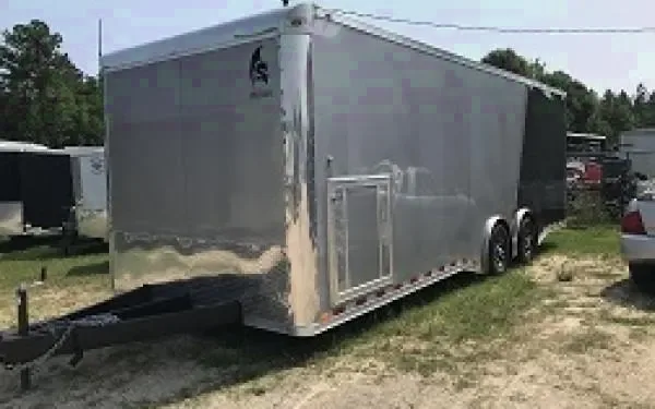 24FT SILVER AND BLACK RACE TRAILER