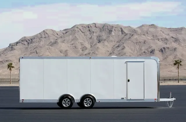 24FT WHITE CAR HAULER W/FINISHED INTERIOR