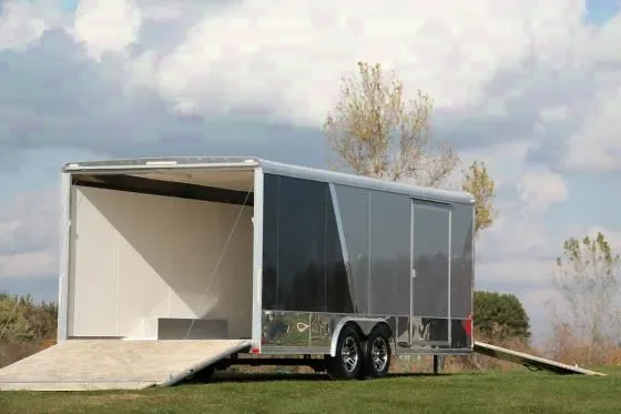 25FT ALUMINUM COMBO HAULER-SILVER/BLACK