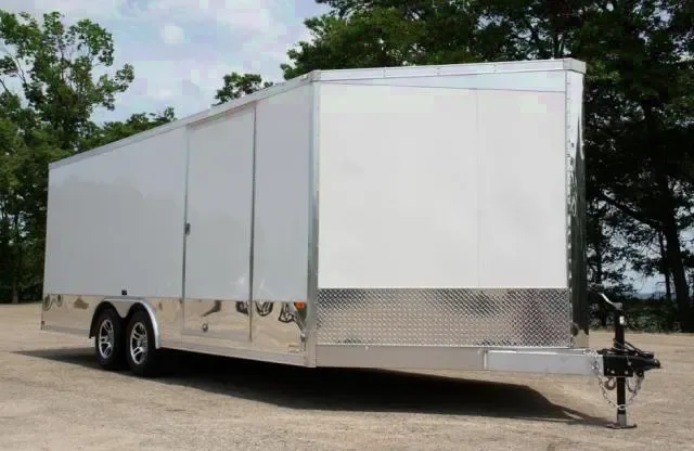 26FT BUMPER PULL WHITE V-NOSE CARHAULER