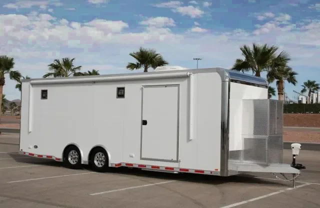 White Flat Front 26ft Aluminum Race Trailer
