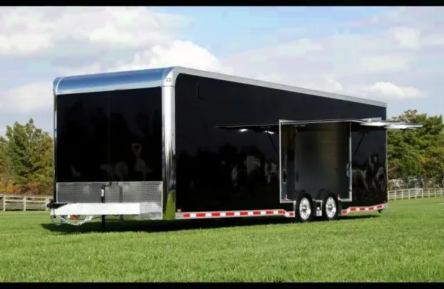 28FT CHARCOAL CAR HAULER W/ESCAPE DOOR