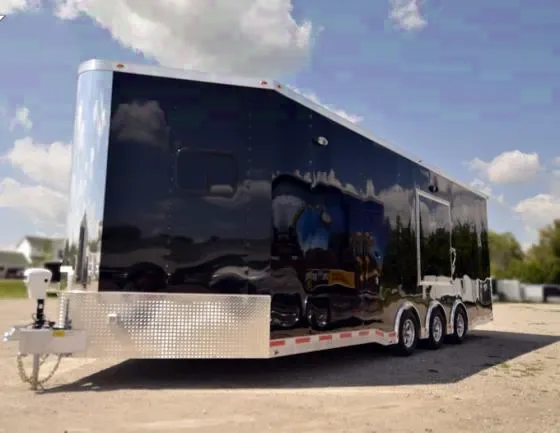 30FT CAR HAULER BLACK V-NOSE