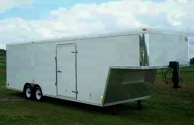32FT GOOSENECK CARHAULER-WHITE 5200LB AXLES