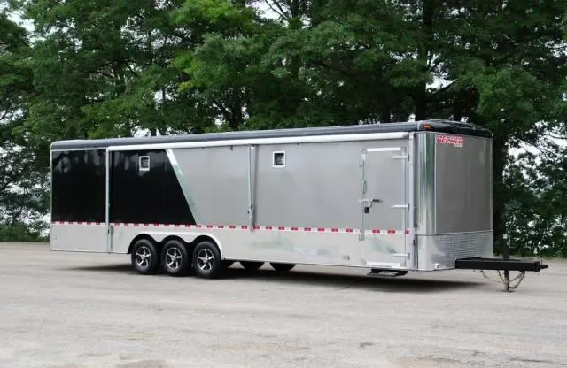 32FT CAR HAULER-TWO TONE W/AWNING