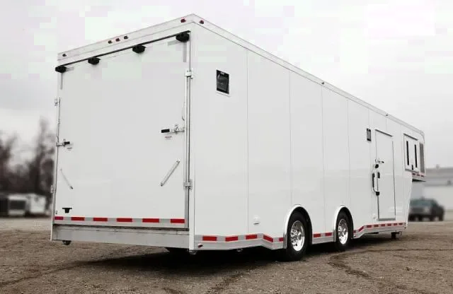 34FT ALUMINUM GOOSENECK ENCLOSED CAR HAULER
