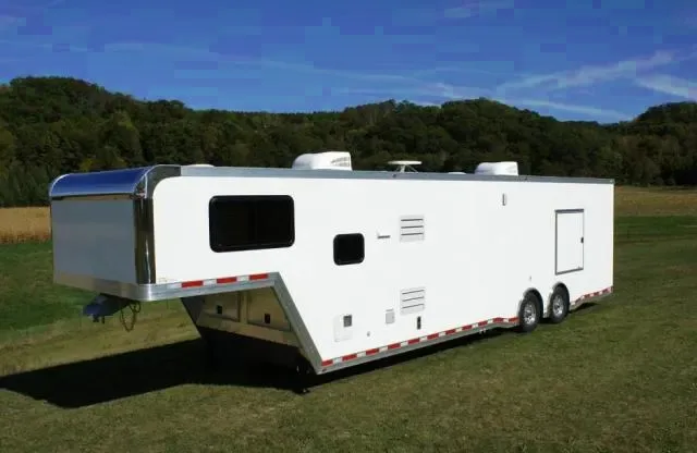 WHITE 40FT ALUMINUM CAR HAULER WITH ELECTRICAL PACKAGE