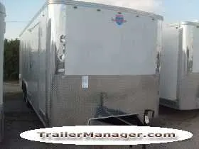 20ft White Car Hauler w/White Walls and Ceiling