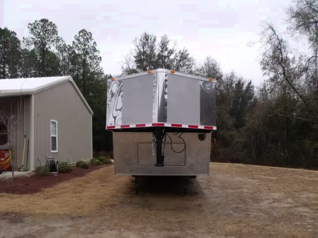 32FT GREY GOOSENECK CAR HAULER