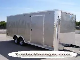 20ft Silver Car Hauler w/Ramp Door