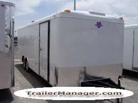 24ft White Auto Trailer w/5200lb Tandem Axles