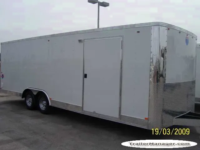 White 24ft Car Hauler w/White Walls