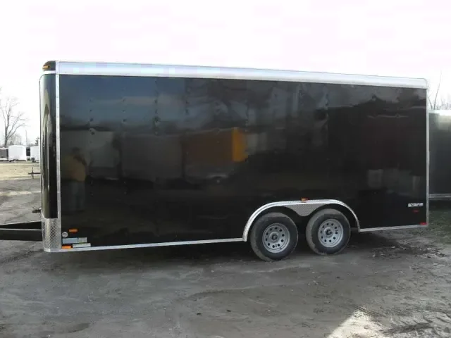 24ft Enclosed Car Trailer-Black