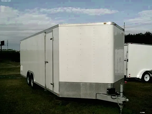 24ft White Auto Hauler-5200lb Axles