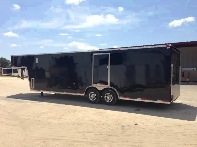 Black 34FT Gooseneck Enclosed Car Trailer GN-Finished Interior