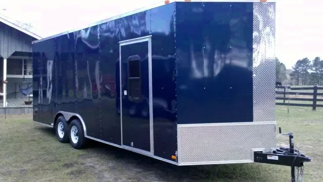BLUE 24FT V-NOSE CAR HAULER