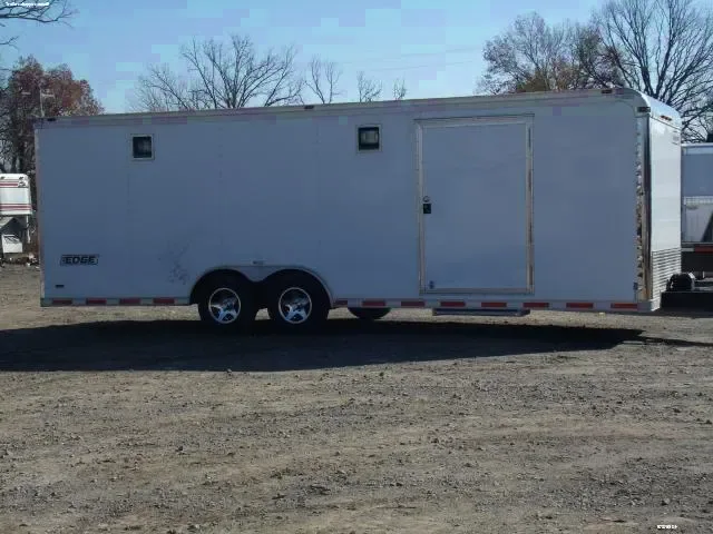 24ft White V-Nose Race Ready Car Hauler w/Finished Interior