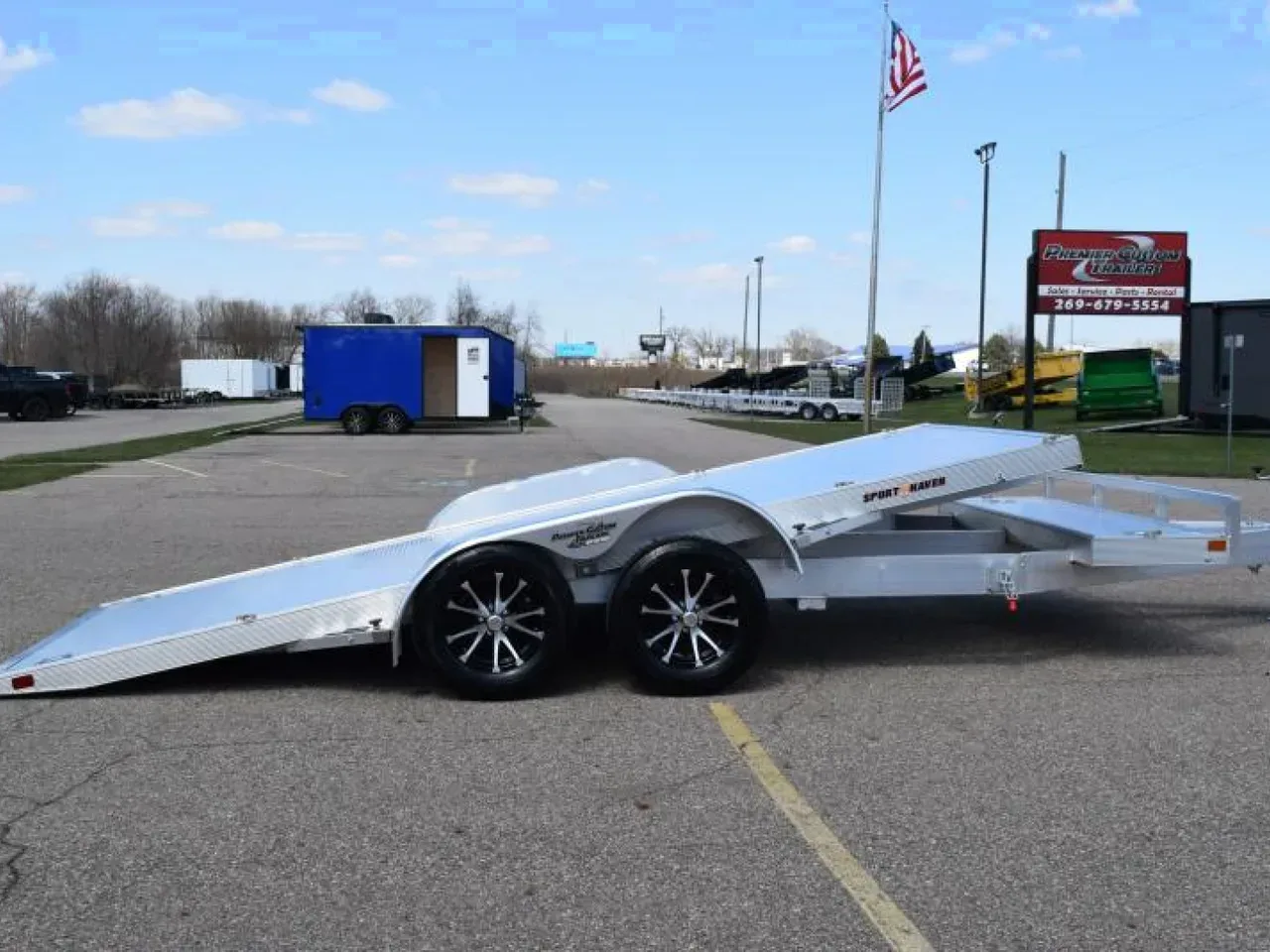 SPORT HAVEN 18' PREMIUM TILT BED CAR HAULER - 7K GVWR