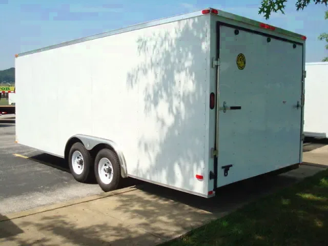 20FT V-NOSE WHITE CAR HAULER