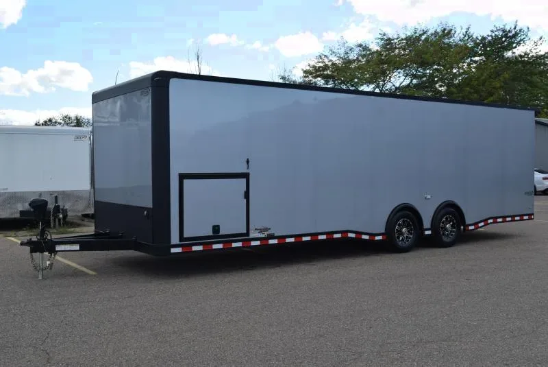 BRAVO 8.5x28' STP ENCLOSED RACE TRAILER w/ ROCKFORD FOSGATE STEREO SYSTEM