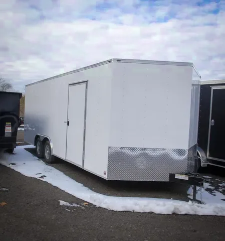 20ft auto hauler Trailer-white v-nose w/2-5200lb Axles
