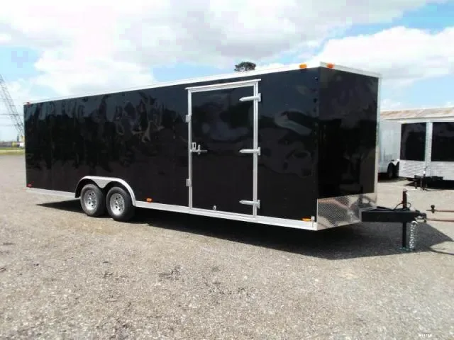 20ft V-Nose Black  Racing Trailer-16 On Center Walls, Ceiling and Floor