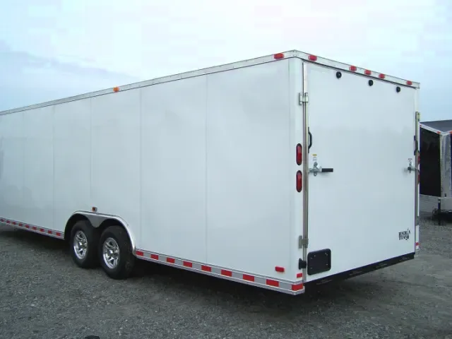 28ft White Racing Trailer-D-Rings