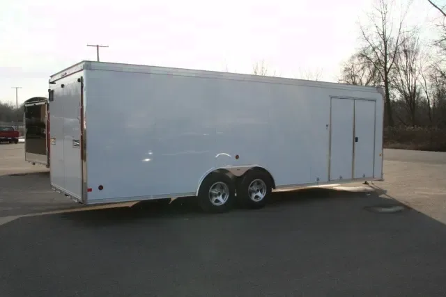 White 24FT Race Trailer w/White Walls and Ceiling