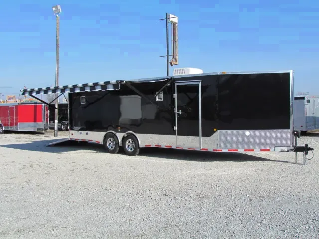 30FT  Aluminum Race Trailer Black w/Cabinets