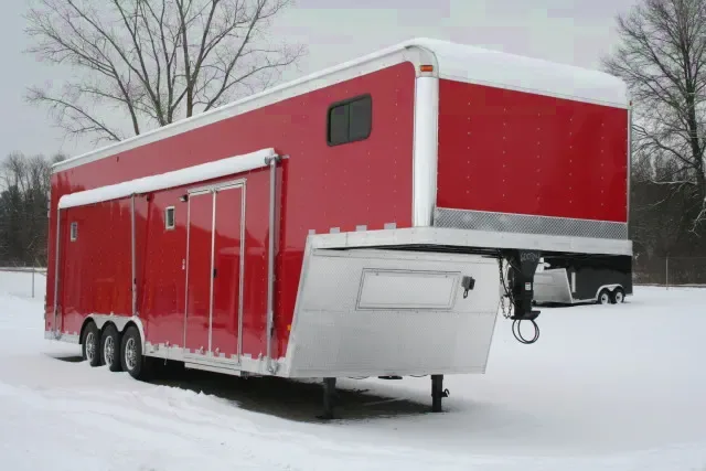 36FT  Gooseneck Race Ready - Red with Awning