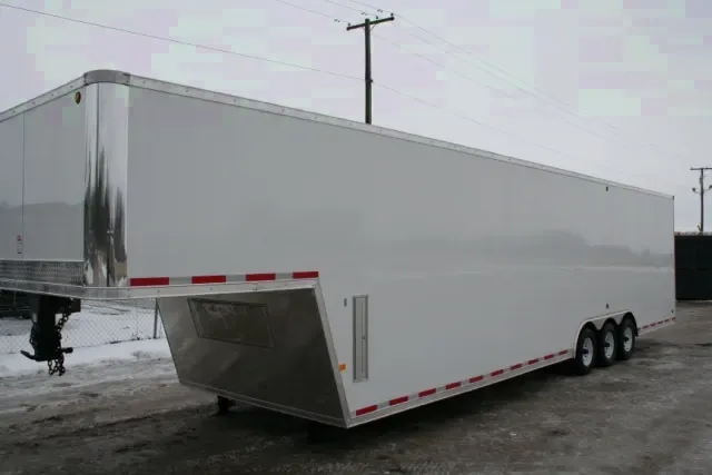 40ft Gooseneck White Car Hauler