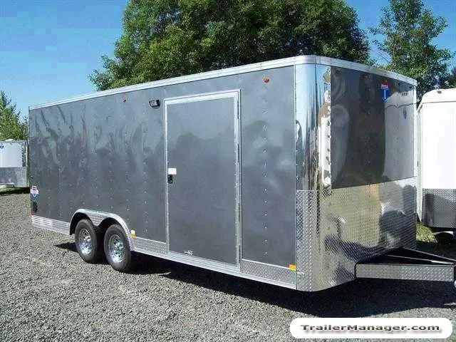 20ft  SILVER Car Hauler With Ramp