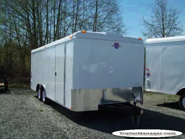 Flat Front White Car Hauler 20ft