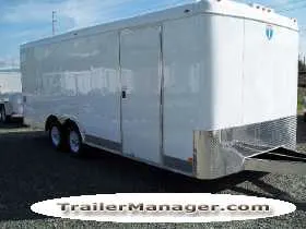 20ft White Car Hauler w/Side Door