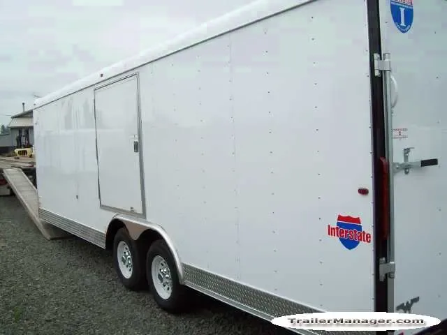 24ft White Flat Front Car Hauler With Ramp