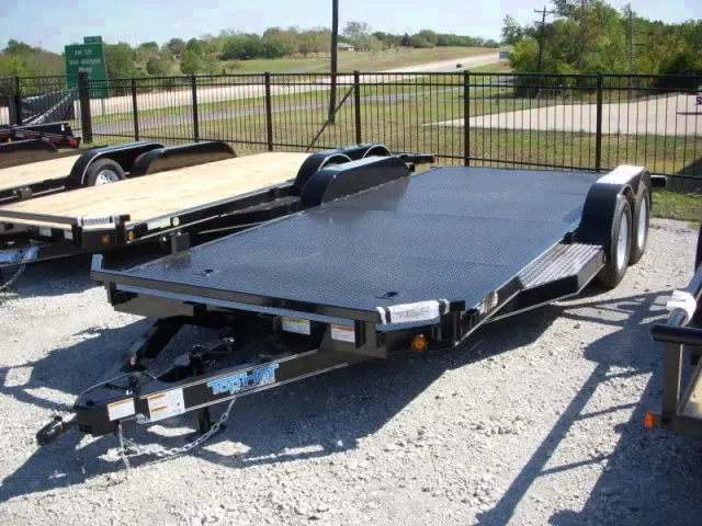 BLACK 18FT ALL STEEL OPEN CAR HAULER